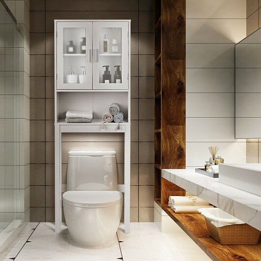 Over the Toilet Bathroom Storage Cabinet with Adjustable Shelf - Image 2