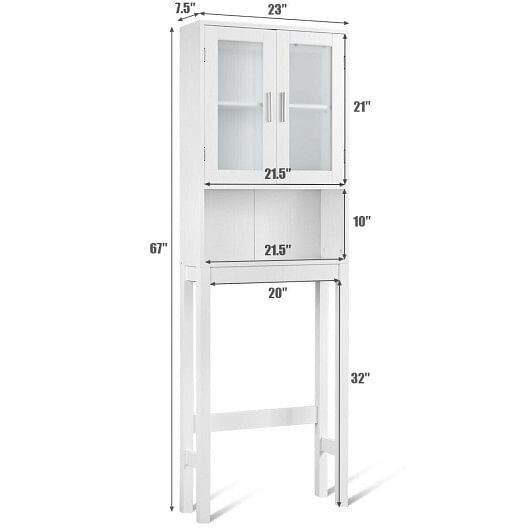 Over the Toilet Bathroom Storage Cabinet with Adjustable Shelf - Image 5