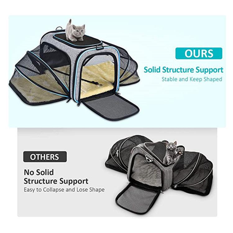 Pet Travel Haven: Expandable And Reflective Cat Carrier For Safe And Comfortable Journeys - Image 2